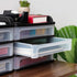 IRIS USA Plastic Desk Top 3-Drawer Storage Organizer, 1-Pack for Makeup, Art Supplies, Medium, Black