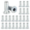 24pcs 1/4-20 Multi-Grip Rivet Nuts, Pre-Bulbed Shank Flat Head Threaded Insert Nut for Industrial Fasteners