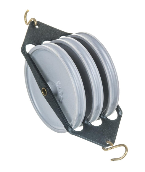 Eisco Labs Triple-Parallel Plastic Pulley | 50mm | Durable Physics Experiment Gear