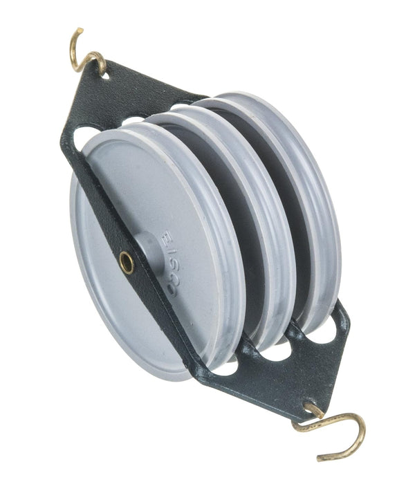 Eisco Labs Triple-Parallel Plastic Pulley | 50mm | Durable Physics Experiment Gear