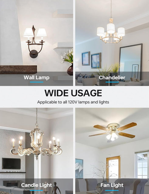 KINDEEP LED Candelabra Light Bulbs, Dimmable 60 Watt Equivalent, Daylight 5000K, E12 Base (6 Pack)