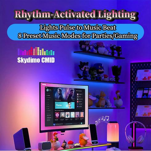 wacuaao 24 Inch Setup (24 inch) Monitor Backlight - Reactive LED Strip for PC and Mac - Screen Color and Music Sync