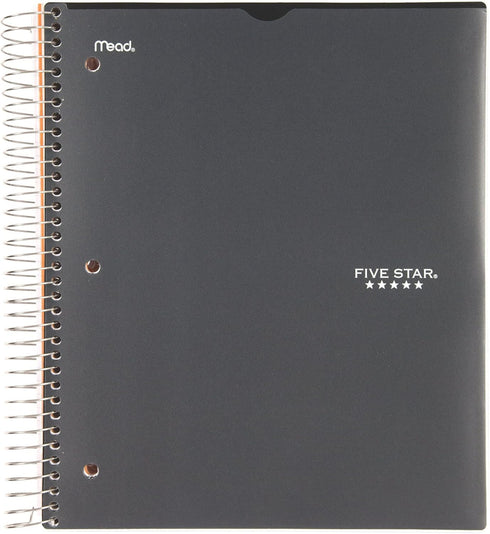 Mead Five Star Notebook + Study App - 5 Subject College Ruled Notebook, Water Resistant, 8.5 x 11, 200 Sheets