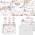 NODMIPNS 60 Pieces Butterfly Floral Baby Shower Thank You Cards,Purple Thank You Cards