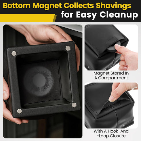 Enhon Magnetic Metal Shavings Catcher, Dirt Bag Electrical Drilling Catcher Bag, Non Conductive Magnetic Metal Drill