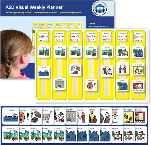 Kids Calendar Visual Schedule for Autism, Premium Durable Plastic, Special Education Classroom Must Have