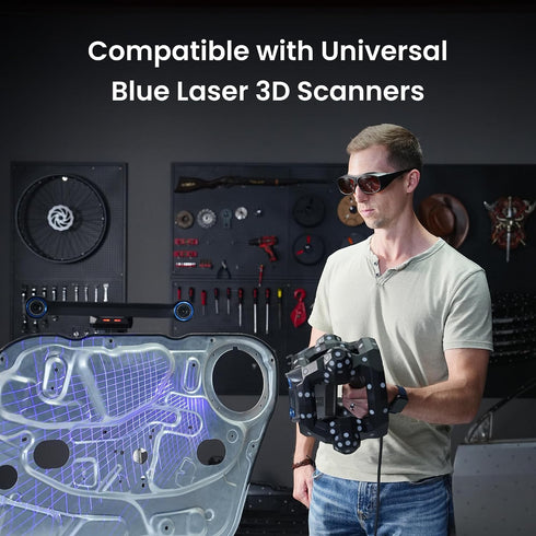 200nm-460nm OD5, 3D Revopoint Blue Laser Safety Goggles Eye Protection Compatible Universal Blue Laser Scanners