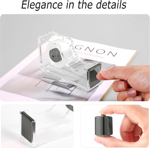 Office Desk Accessories Set, Acrylic Stapler, Staple Remover, Tape Holder, Pen Holder, Scissors, Binder Clips, 1000