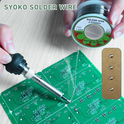 SYOKO 63/37 Soldering Wire, 1.2mm 100g Tin Lead Rosin Core Solder Wire for Electrical Soldering