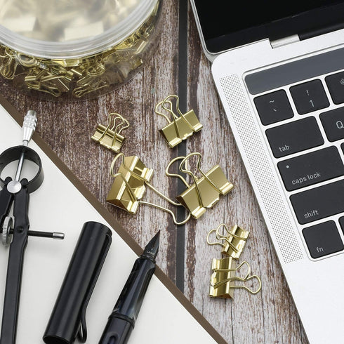 TecUnite 150 Pcs Binder Clips, Assorted Sizes Paper Clamps Clips for Office Supplies