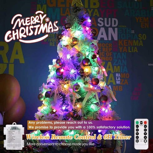 18ft 50 8 ALOVECO LED String Lights LEDs Battery Operated String Lights with Remote Modes Waterproof Globe Starry Fairy