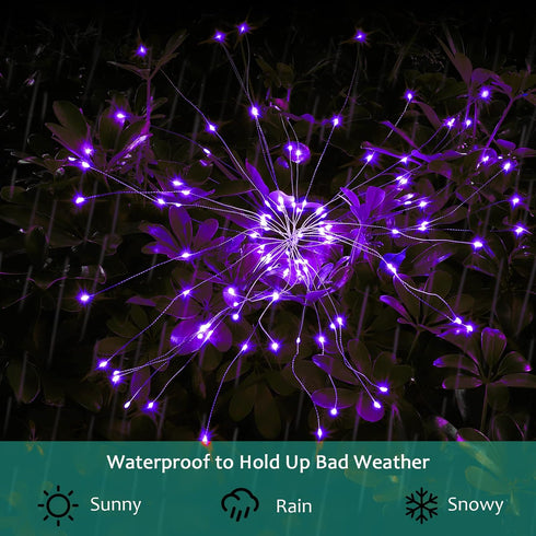 JJGoo Solar Garden Lights - 2 Pack 180 LEDs Solar Firework Lights for Outdoor Waterproof