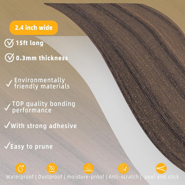 2.4 inch 15ft GSCIT Club Wood Grain Repair Tape, X Self Adhesive Walnut Grain Repair Patch for Tables, Chairs