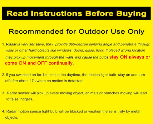 GREENIC Radar Motion Sensor Light Bulbs Outdoor, 15W 5000K PAR38 LED Flood Light, 100 Watt Equivalent, 2 Pack