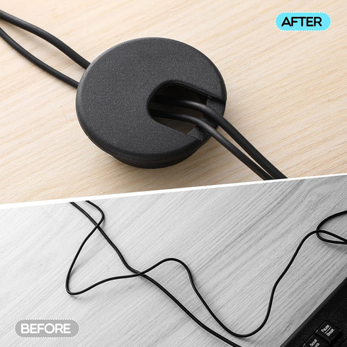 100 Pack Desk Grommet, 2 Inch Cable Wire Grommet, PC Computer Desk Cord Management, Black