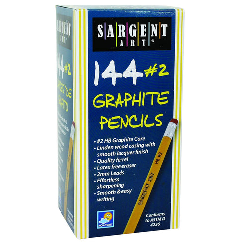 Sargent Art SAR227244 Graphite Pencils, #2HB, Pack of 144, Latex Free Eraser