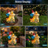 Garden Gnome Statues Figurine Lights - Solar Powered Lighting Outdoor Decorations, Gnome Build Mushroom Fairy House
