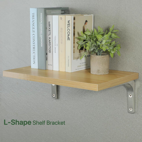 8 Inch 6 Inch, 4Pcs SAYAYO Heavy Duty Floating Shelf Brackets x Stainless Steel Wall Shelf Brackets & Supports Brushed