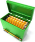 Green Stainless Steel Pencil Dispenser Holder with 6 Beautiful Stickers for Classroom, Home Office (Pencils Not