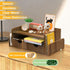 HZE Wooden Desk Organizer with Drawers, Rustic 3-Tier Desktop Organizer, Desktop Drawers with 2 Side Mail Sorting Slots