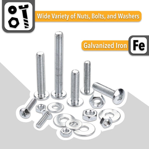 Mr. Pen - Bolts, Nuts, and Washer Assortment Kit, 113 Pcs - Assorted Nuts and Bolts, Nut Bolt and Washer Assortment