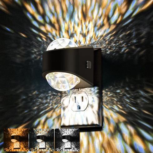 3CCT Briignite Night Light Plug into Wall, Color Changing Night Light for Kids, Diamond Design with Galaxy Star