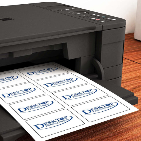 Blank Printable Adhesive Name Tag Stickers, 3 3/8" x 2 1/3" - Inkjet/Laser Compatible (8 per Sheet) 10 Sheets - 80
