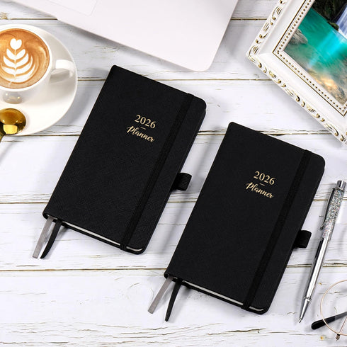 Pocket Planner 2026, Jan - Dec 2026, Weekly & Monthly Calendar, 6.3''×3.8'', Pen Loop, Back Pocket, Elastic Closure