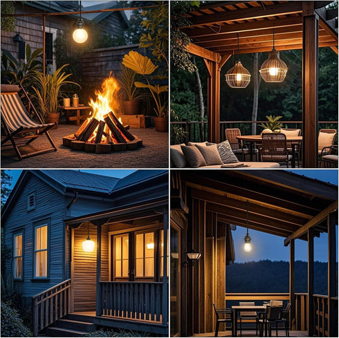 15FT E26/E27 IP44 FIRMERST Outdoor Light Socket with Plug and Rated Inline Waterproof On/Off Switch, Hanging Light