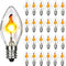 Xingzd 25 Pack Christmas Flickering Flame Light Bulbs Replacement, C7 1W Clear Flicker