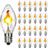 Xingzd 25 Pack Christmas Flickering Flame Light Bulbs Replacement, C7 1W Clear Flicker