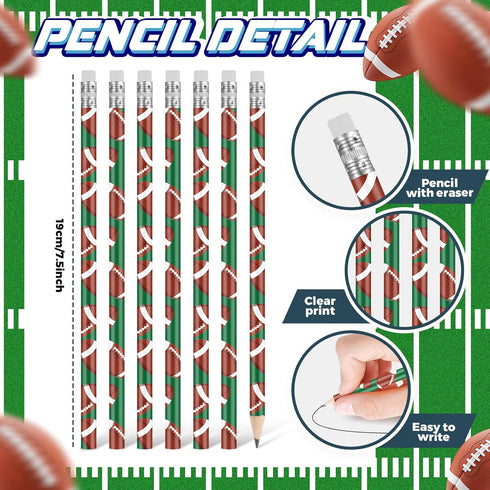 Sabary 48 Pcs Sports Pencils Set with Silicone Bracelets, Soccer, Football, Basketball, Baseball, Rubber Wristbands