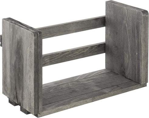 MyGift Expandable Adjustable Barnwood Gray Wood Desktop Bookshelf Organizer, Display Shelf Book Rack