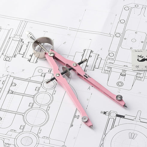 Mr. Pen Professional Compass for Geometry, Pink, Extra Leads, Metal Drawing Tool for Students