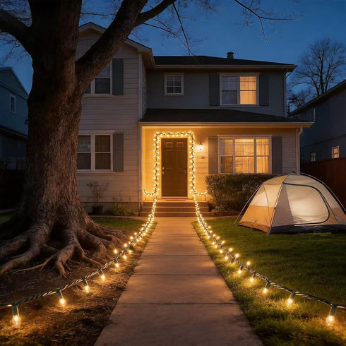 150 50 LUCKY SHINE LED Warm White Christmas Lights, UL Certified FT Green Wire String Lights, for Indoor and Outdoor