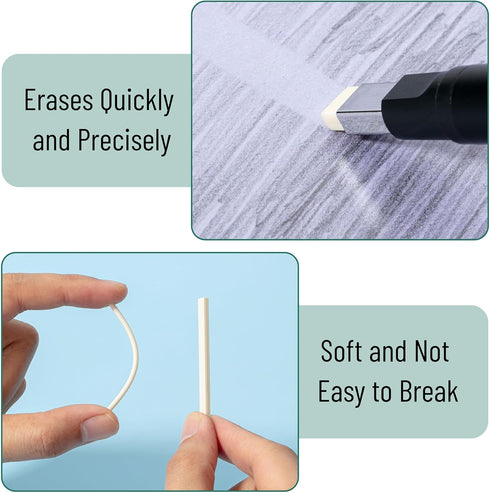 Mr. Pen Pen Style Eraser, 2 Pack - Square & Round Tip Eraser Pen, Precision Eraser for Drawing, Artist Eraser