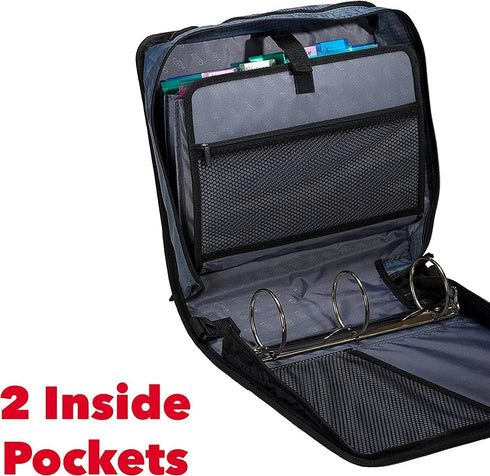 Case-it The Mighty Zip Tab Zipper Binder - Deep Purple D-146 - 3 Inch O-Rings - 600 Sheet Capacity - 5 Color Tab