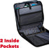 Case-it Mighty Zip Tab Zipper Binder, Jet Black, 3" O-Ring, 5-Color Tabs, Expanding File Folder, Shoulder Strap