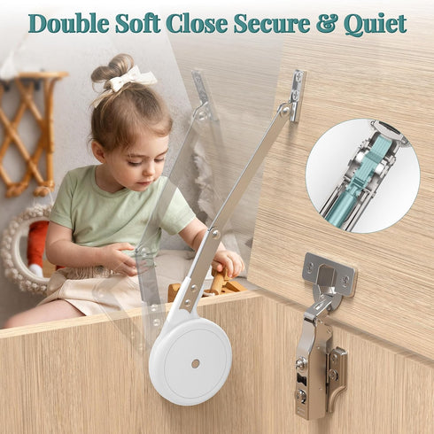 1 Pack with Hinges, Soft Close for Toy Boxes,Heavy Duty Lid Support Chest Hinges for Wooden Toy Box, Cedar, Storage