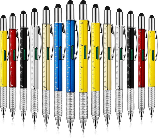 Tool Pen 6-in-1 Multitool, 30 Pieces, with Ruler, Level Gauge, Ballpoint Pen, and Screwdrivers