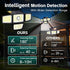4-Head 283 3000LM 6500K, IP65 270 Lights(1Pack) Solar Outdoor Motion Sensor Light, LED Solar Flood Light Waterproof
