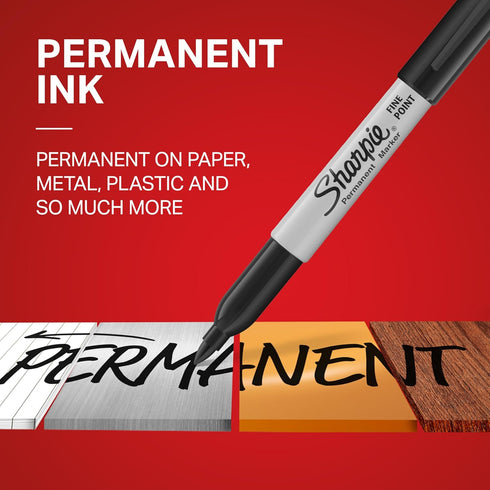 Set 12 Count, Pack 24 Sharpie Permanent Markers Quick Drying And Fade Resistant Fine Point Marker For Wood Plastic