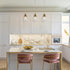 KSANA Pendant Lights Kitchen Island, Gold Seeded Glass Pendant Light Fixtures, Modern Adjustable Hanging Pendant
