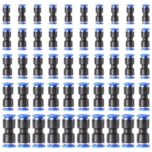 TAILONZ PNEUMATIC 50 pcs Straight Push Connectors, Quick Release Air Line Fittings for Various Tubes