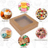 TOMNK 30pcs Large Bakery Boxes, 10x10x2.5 in with Window, Brown Paper Boxes for Pies and Cookies