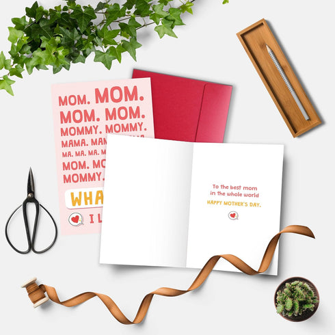 YIWANSIN Mommy Funny Mothers Day Card for Mom, Sweet and Humorous Mother Day Card for Mama Mum, Cute I Love You Mom
