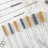 16 Inch Extra Long Pipe Cleaning Brush Set with Brass Bristles, 8 Piece Variety Pack for Auto Parts, Bottles, Guns,