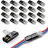 CMLY 20Pcs Double Wire Plug in Connector, 2 Pin LED Light Strip Low