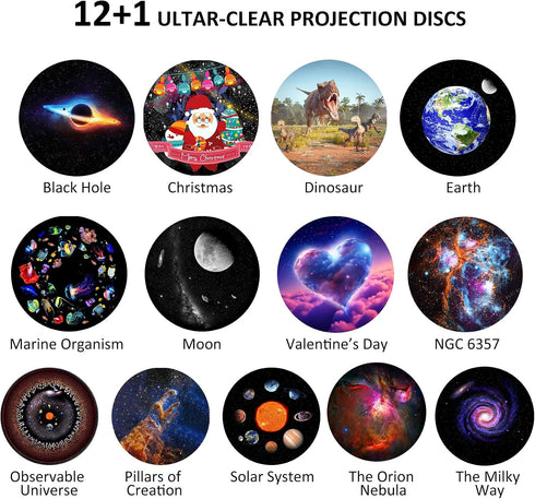 13 Galaxy Projector Pro for Bedroom, Planetarium Star Projector, Starry Sky Night Light with Film Discs, Solar System