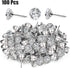 100 Pieces Upholstery Nails Tacks, Decorative Push Pins, Fancy Diamond Crystal Thumb Tacks for Furniture